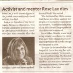Terrible shock: Canadian Zionist activist Rose Lax dies 