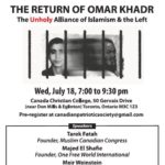 National anti-Omar Khadr events this Wed July 18